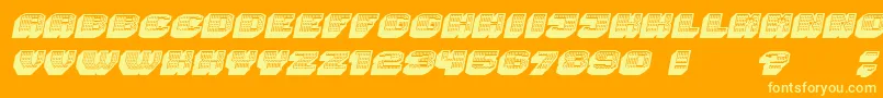 Magia 3DNeonItalic Font – Yellow Fonts on Orange Background