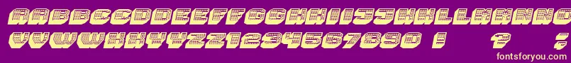 Magia 3DNeonItalic Font – Yellow Fonts on Purple Background