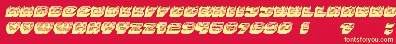 Magia 3DNeonItalic Font – Yellow Fonts on Red Background