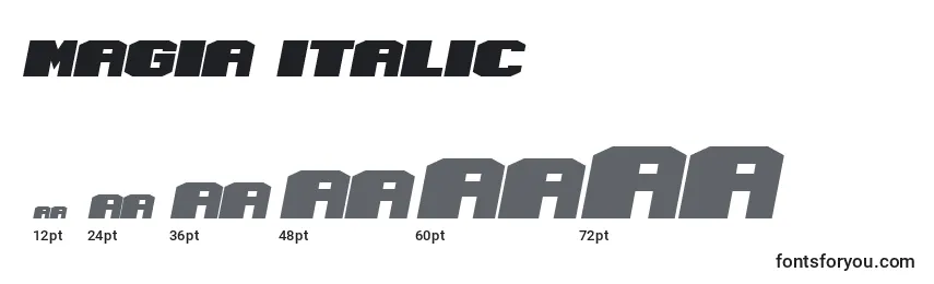 Размеры шрифта Magia Italic