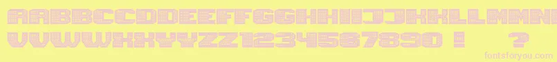 Magia Neon-Schriftart – Rosa Schriften auf gelbem Hintergrund