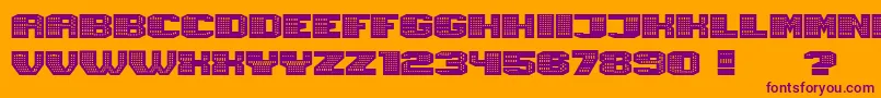 Magia Neon-Schriftart – Violette Schriften auf orangefarbenem Hintergrund