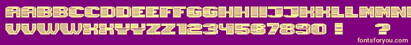 Magia Neon-Schriftart – Gelbe Schriften auf violettem Hintergrund