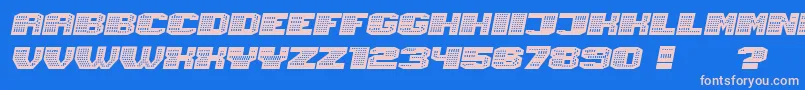 フォントMagia NeonItalic – ピンクの文字、青い背景