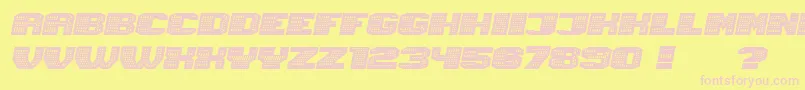 Magia NeonItalic-fontti – vaaleanpunaiset fontit keltaisella taustalla