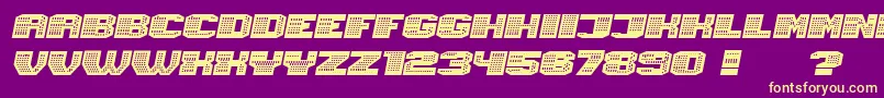 Fonte Magia NeonItalic – fontes amarelas em um fundo roxo