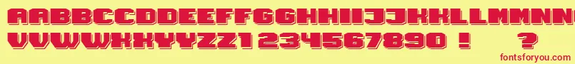 Magia Shadow Font – Red Fonts on Yellow Background