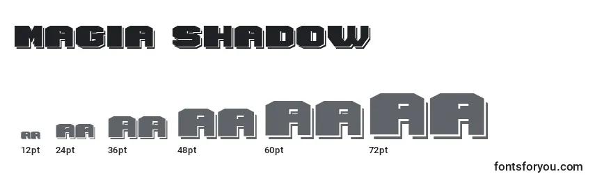 Размеры шрифта Magia Shadow