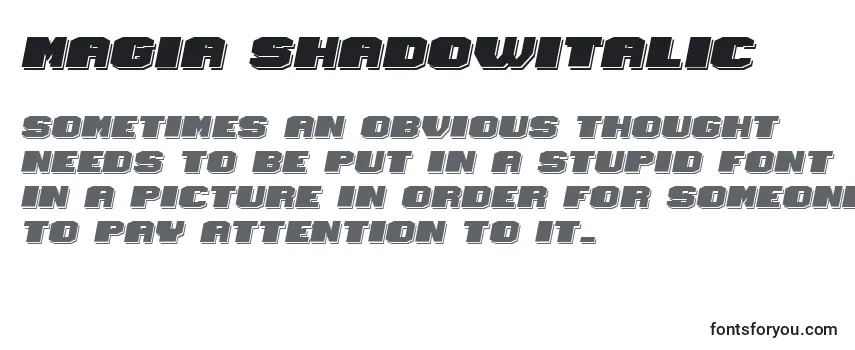 Review of the Magia ShadowItalic Font