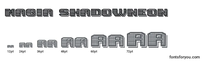 Размеры шрифта Magia ShadowNeon