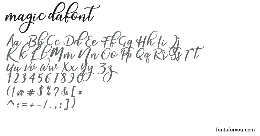 Шрифт Magic dafont – алфавит, цифры, специальные символы