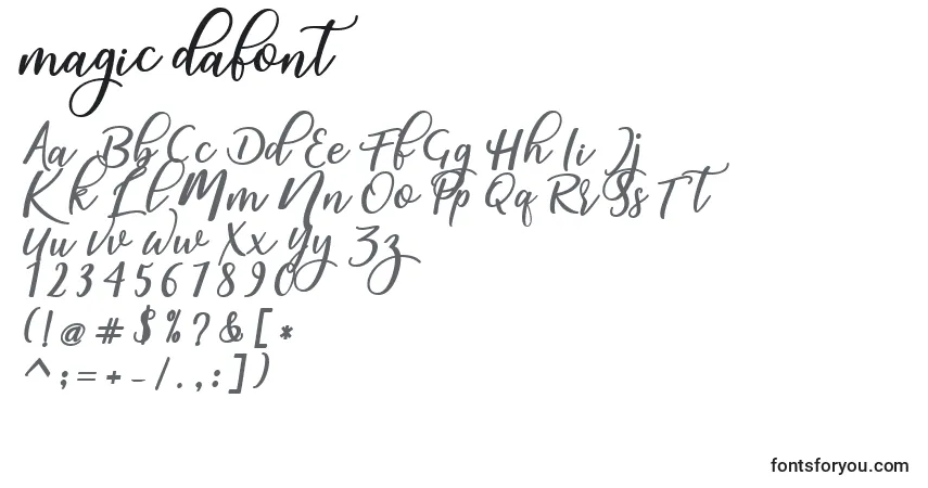 Schriftart Magic dafont (133338) – Alphabet, Zahlen, spezielle Symbole