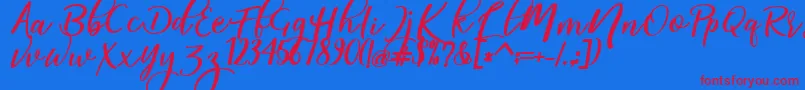 magic dafont-Schriftart – Rote Schriften auf blauem Hintergrund