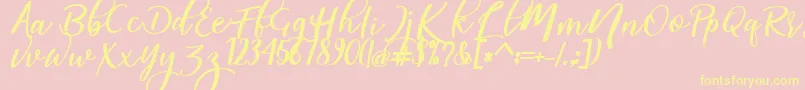 magic dafont-Schriftart – Gelbe Schriften auf rosa Hintergrund