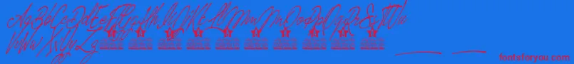Magic Touch Personal Use Font – Red Fonts on Blue Background