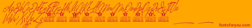 Magic Touch Personal Use Font – Red Fonts on Orange Background