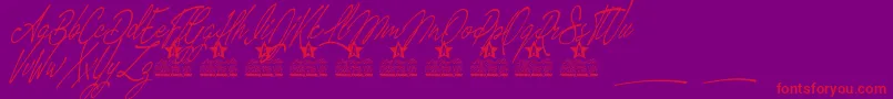 Magic Touch Personal Use Font – Red Fonts on Purple Background
