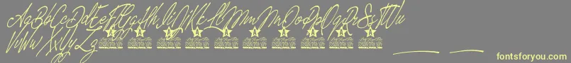 Magic Touch Personal Use Font – Yellow Fonts on Gray Background