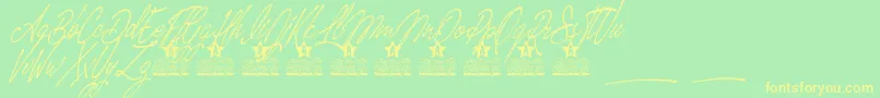 Magic Touch Personal Use Font – Yellow Fonts on Green Background