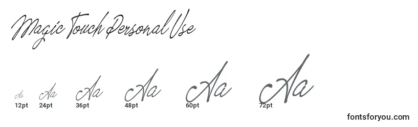 Größen der Schriftart Magic Touch Personal Use