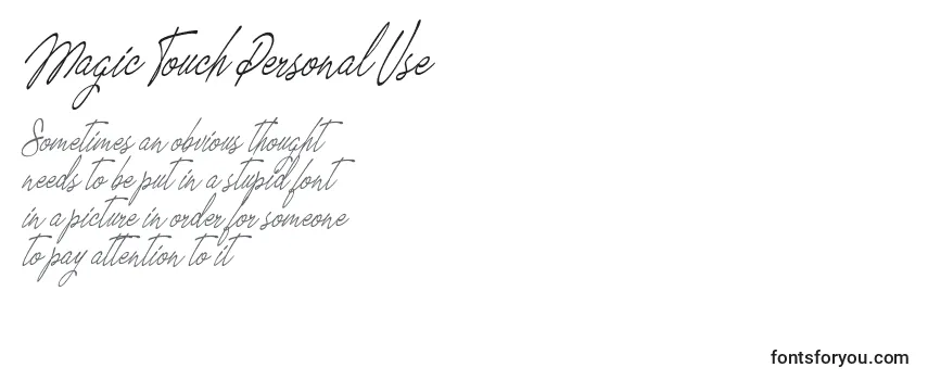 Schriftart Magic Touch Personal Use