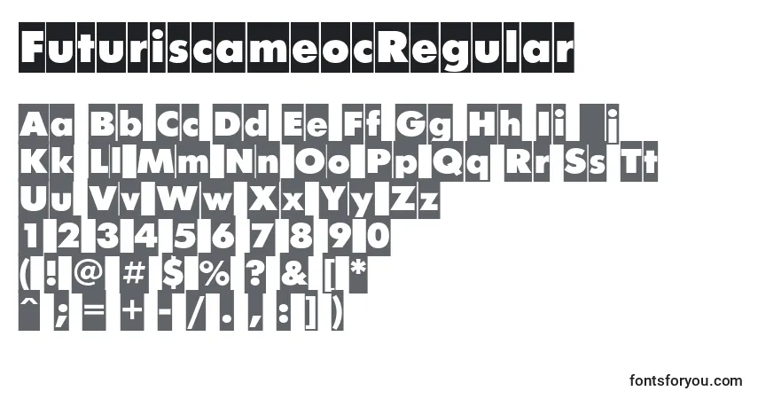 Шрифт FuturiscameocRegular – алфавит, цифры, специальные символы