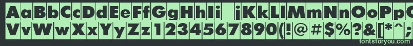 FuturiscameocRegular-fontti – vihreät fontit mustalla taustalla