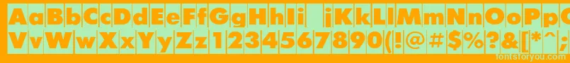 FuturiscameocRegular Font – Green Fonts on Orange Background