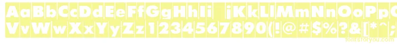 FuturiscameocRegular-Schriftart – Gelbe Schriften auf weißem Hintergrund