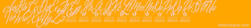 Magical Day Personal Use Font – Pink Fonts on Orange Background