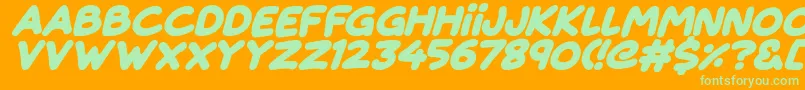 Magical Markers Italic Font – Green Fonts on Orange Background