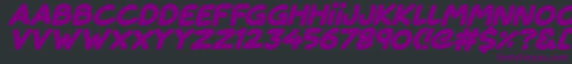 Fonte Magical Markers Italic – fontes roxas em um fundo preto