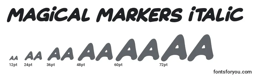 Tamanhos de fonte Magical Markers Italic