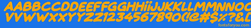 Magical Markers Italic Font – Orange Fonts on Blue Background