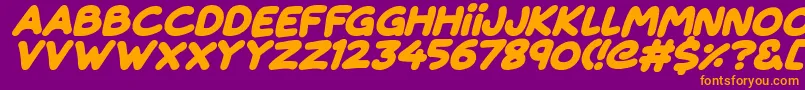 Magical Markers Italic Font – Orange Fonts on Purple Background
