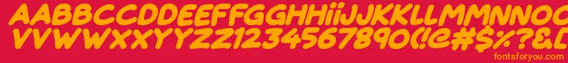 Magical Markers Italic Font – Orange Fonts on Red Background