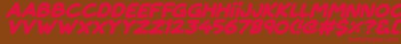 Magical Markers Italic-Schriftart – Rote Schriften auf braunem Hintergrund
