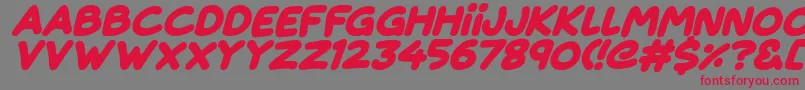 Magical Markers Italic Font – Red Fonts on Gray Background