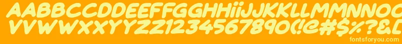 Magical Markers Italic Font – Yellow Fonts on Orange Background