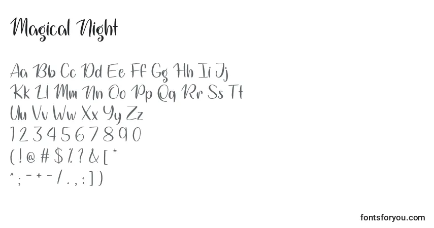 Schriftart Magical Night   – Alphabet, Zahlen, spezielle Symbole