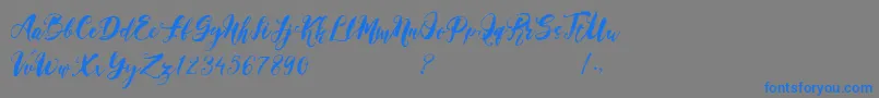 Magical Stylish Script Demo-Schriftart – Blaue Schriften auf grauem Hintergrund