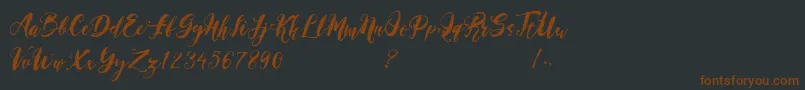 Magical Stylish Script Demo-Schriftart – Braune Schriften auf schwarzem Hintergrund