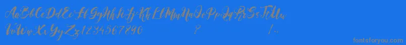 Magical Stylish Script Demo-Schriftart – Graue Schriften auf blauem Hintergrund