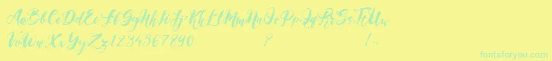 Шрифт Magical Stylish Script Demo – зелёные шрифты на жёлтом фоне