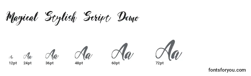 Magical Stylish Script Demo Font Sizes