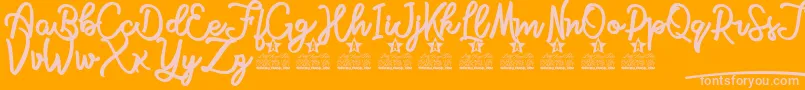 Magical Waste Personal Use Font – Pink Fonts on Orange Background