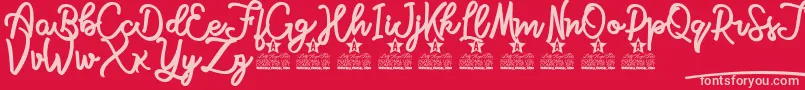 Magical Waste Personal Use Font – Pink Fonts on Red Background