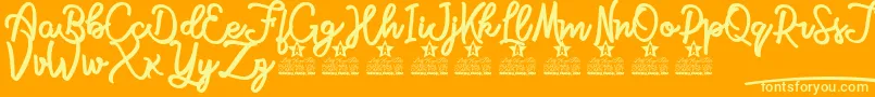 Magical Waste Personal Use Font – Yellow Fonts on Orange Background