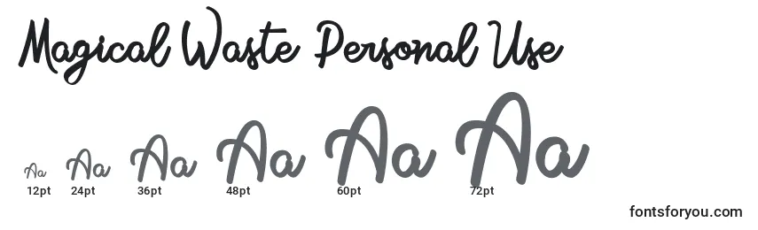 Magical Waste Personal Use Font Sizes