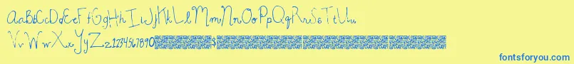 MagicBeauty Font – Blue Fonts on Yellow Background